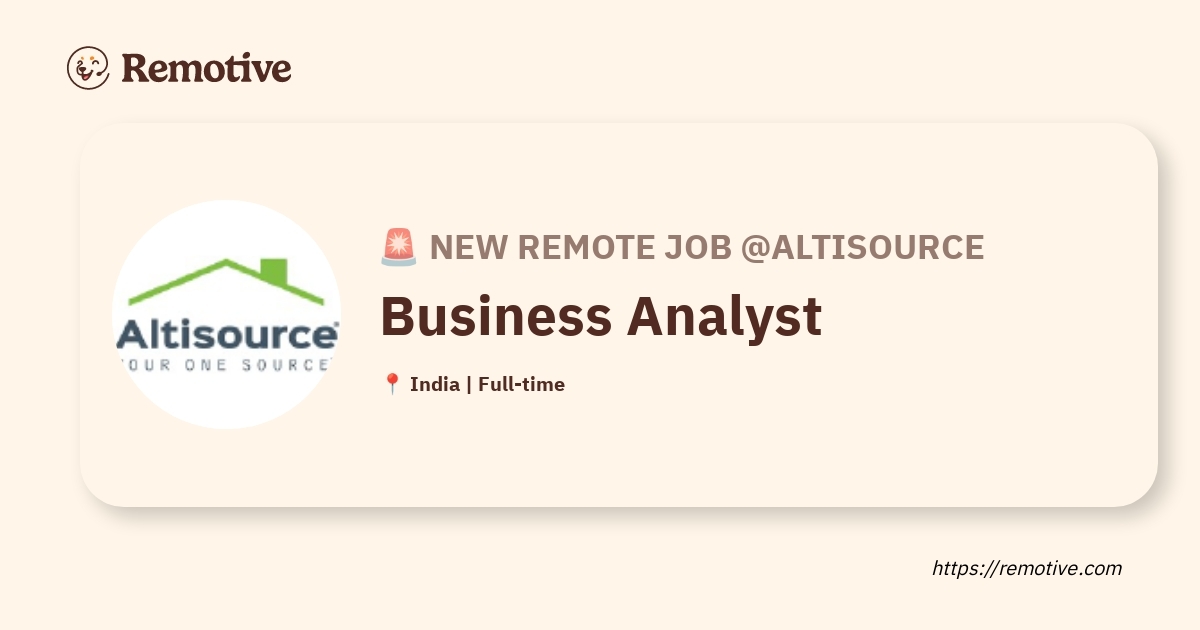 [Hiring] Business Analyst @Altisource