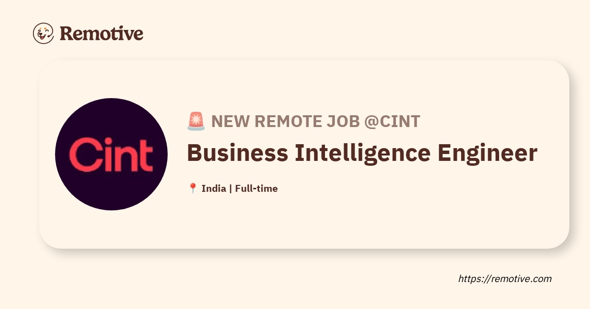 [Hiring] Business Intelligence Engineer @Cint