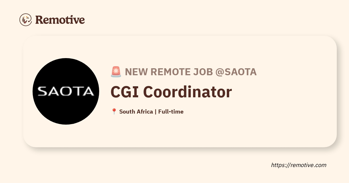 [Hiring] CGI Coordinator @SAOTA