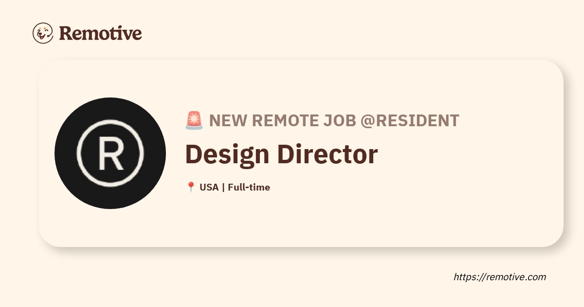 [Hiring] Design Director @Resident