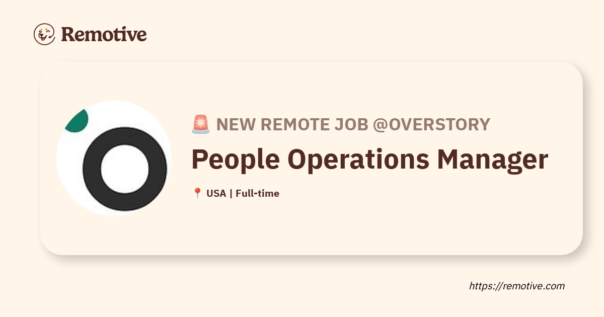 [Hiring] People Operations Manager @Overstory