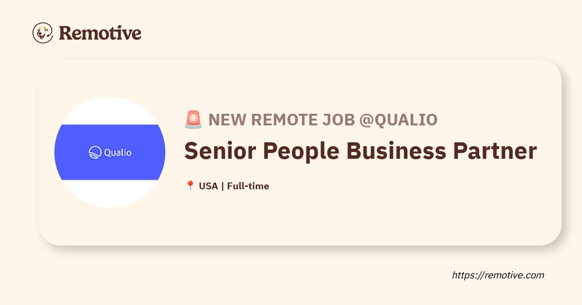 [Hiring] Senior People Business Partner @Qualio
