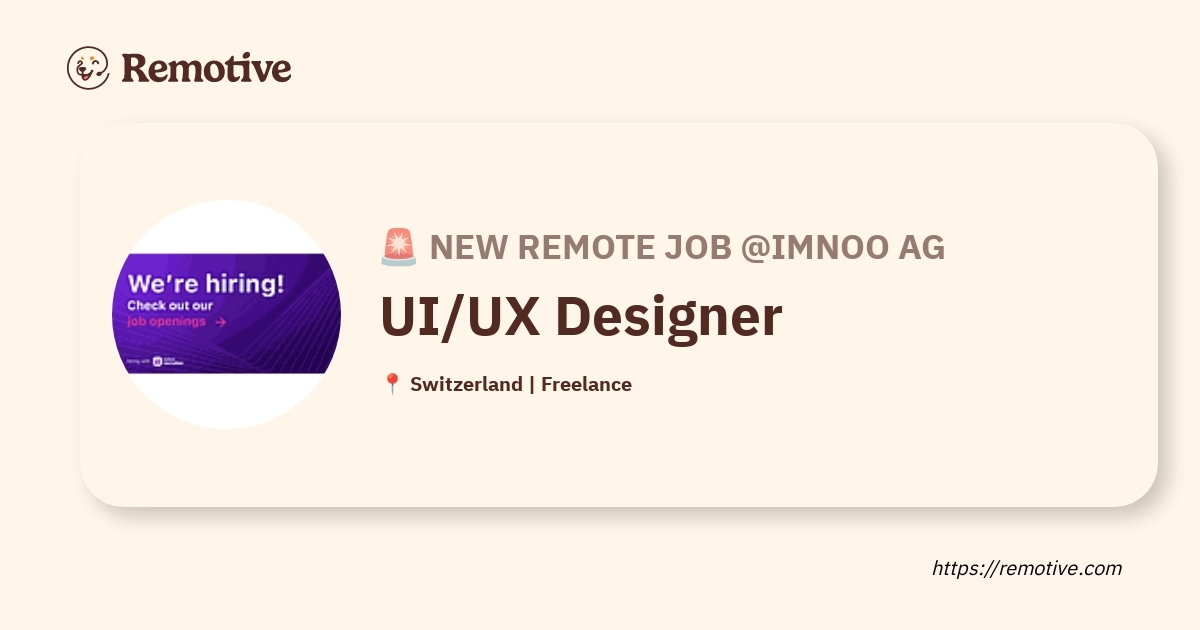 [Hiring] UI/UX Designer @Imnoo AG