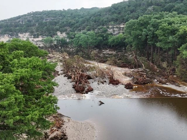 a drone view shows the guadalupe river and damage from flooding near camp mystic in hunt texas u s july 6 2025 reuters evan garcia